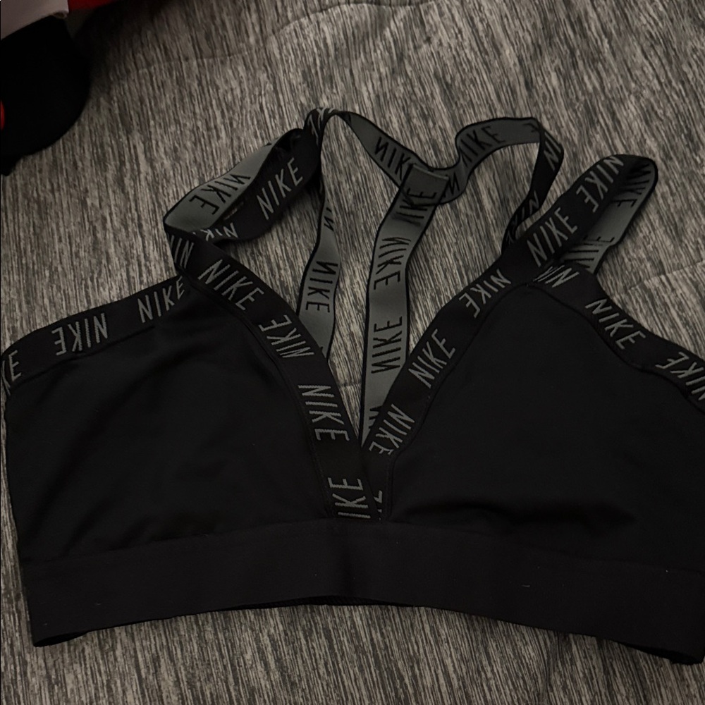Nike Black Logo-Strap Sports Bralette